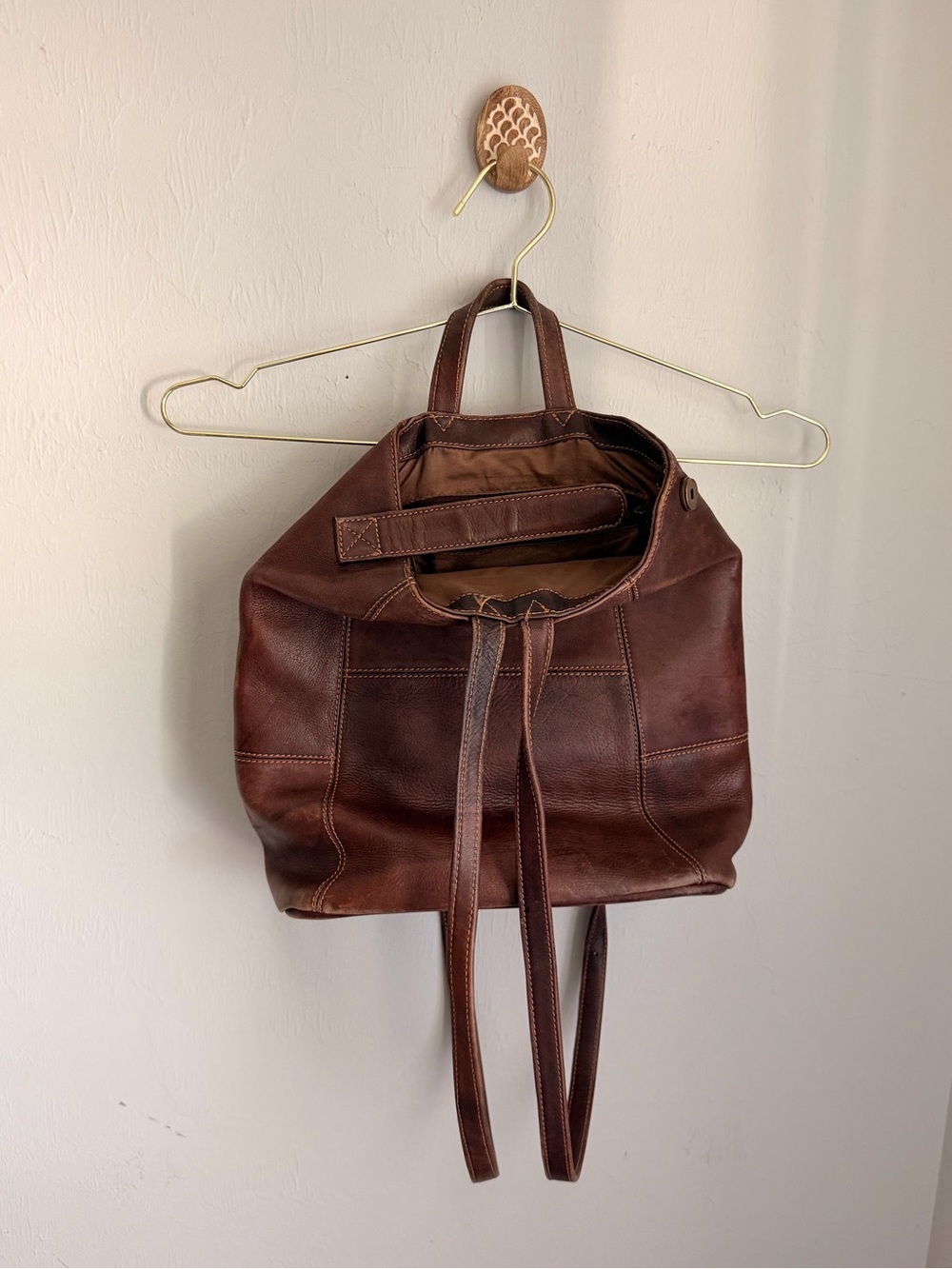 Frye Dark Brown Leather Backpack